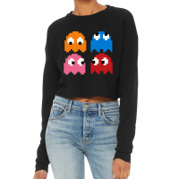 Pacman Ghosts Cool Retro 80s Cropped Sweater | Artistshot