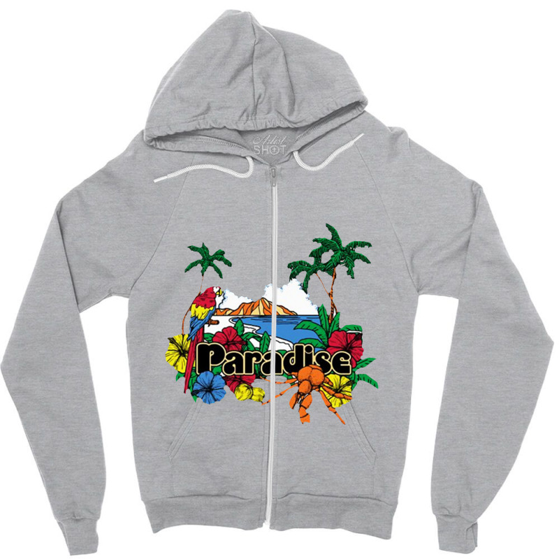 Paradise Island Zipper Hoodie by wongnyleneh | Artistshot