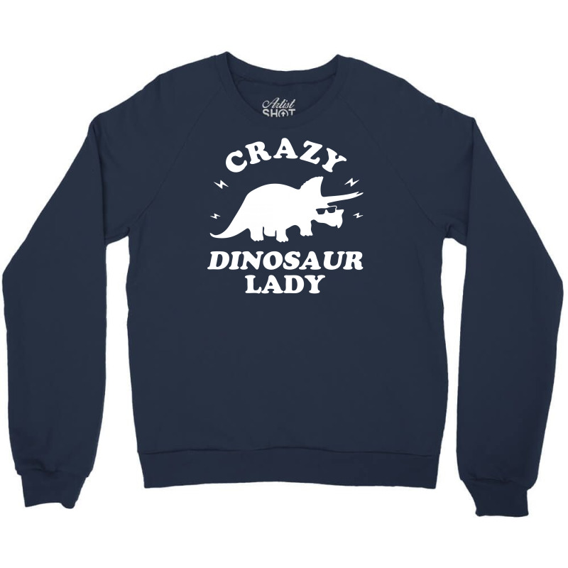 Crazy Dinosaur Lady Crewneck Sweatshirt | Artistshot