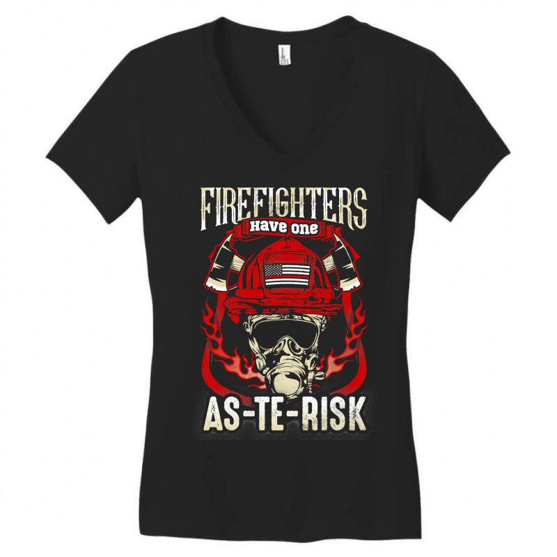 Firefighter Fireman S Asterisk 106 Firefighting Women's V-Neck T-Shirt by hopelessoon | Artistshot