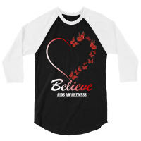 Believe Aids Awareness For Dark 3/4 Sleeve Shirt | Artistshot