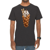 Eggette Bubble Waffle Vanilla Ice Cream T  Shirt Egg Bubble Waffle Van Vintage T-shirt | Artistshot