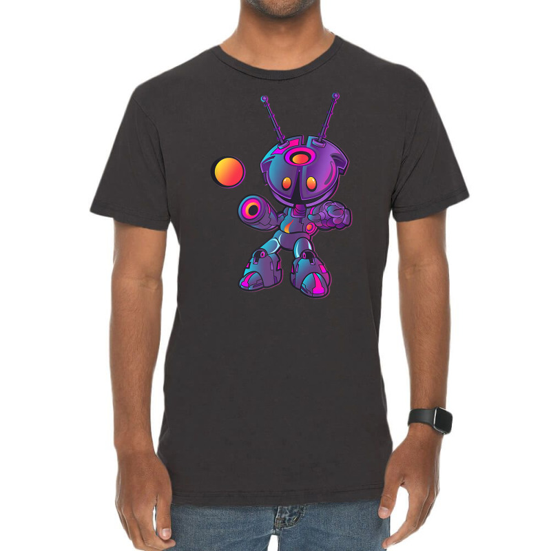 Cute Futuristic Gradient Robot Character Tank Top Vintage T-Shirt by corni3t6 | Artistshot