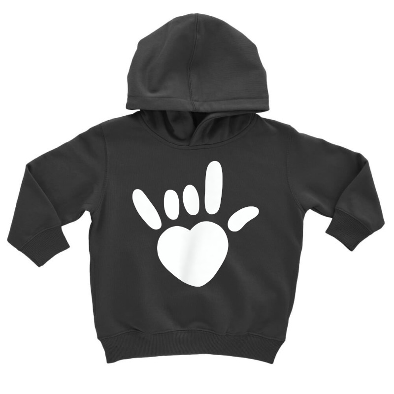 Asl Love Sign American Sign Language Deaf Awareness Heart T Shirt Toddler Hoodie by franceskagilland | Artistshot