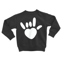 Asl Love Sign American Sign Language Deaf Awareness Heart T Shirt Toddler Sweatshirt | Artistshot