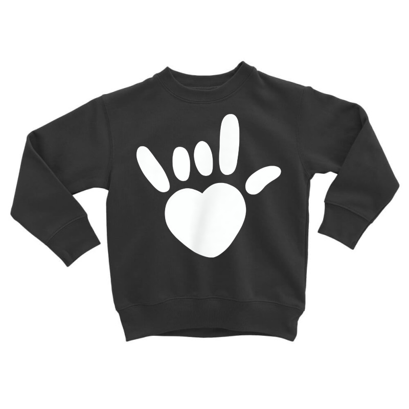 Asl Love Sign American Sign Language Deaf Awareness Heart T Shirt Toddler Sweatshirt by franceskagilland | Artistshot