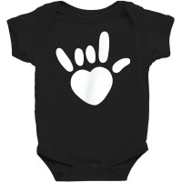 Asl Love Sign American Sign Language Deaf Awareness Heart T Shirt Baby Bodysuit | Artistshot