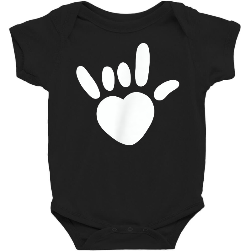 Asl Love Sign American Sign Language Deaf Awareness Heart T Shirt Baby Bodysuit by franceskagilland | Artistshot