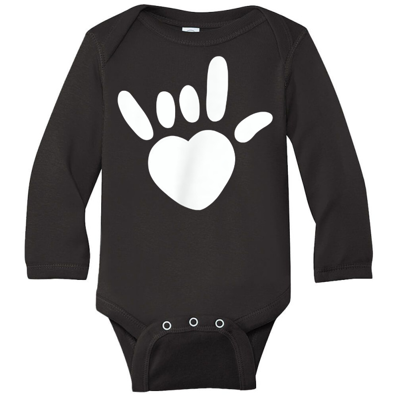 Asl Love Sign American Sign Language Deaf Awareness Heart T Shirt Long Sleeve Baby Bodysuit by franceskagilland | Artistshot