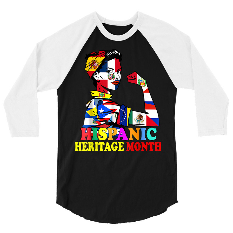 National Hispanic Heritage Month Proud Dominica Latino Women T Shirt 3/4 Sleeve Shirt by belewomritans | Artistshot