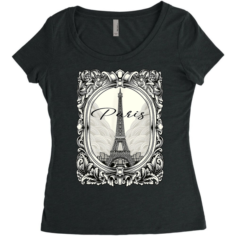 Lovely Vintage Retro Paris France Eiffel Tower Illustration T Shirt Women's Triblend Scoop T-shirt by kasaqcsegurc | Artistshot