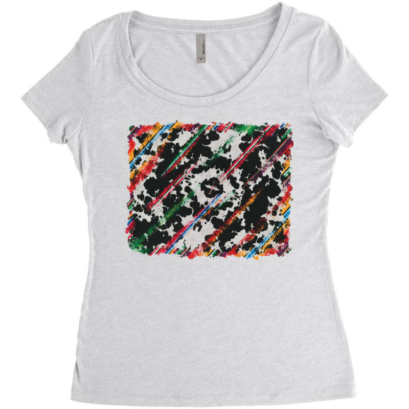 Cowhide And Serape Background Women's Triblend Scoop T-shirt | Artistshot