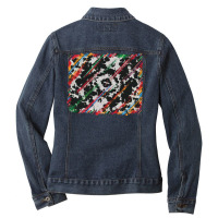 Cowhide And Serape Background Ladies Denim Jacket | Artistshot