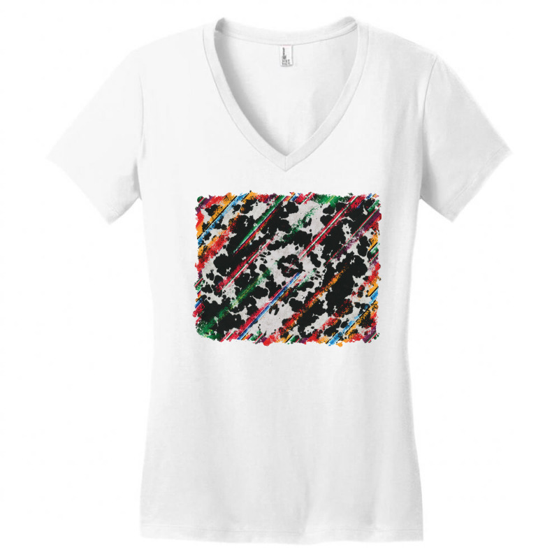 Cowhide And Serape Background Women's V-neck T-shirt | Artistshot