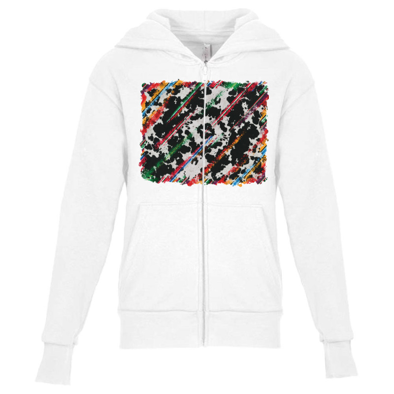 Cowhide And Serape Background Youth Zipper Hoodie | Artistshot