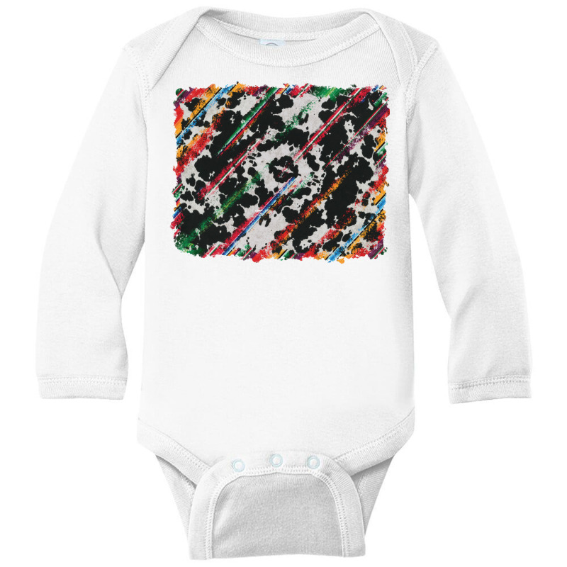 Cowhide And Serape Background Long Sleeve Baby Bodysuit | Artistshot