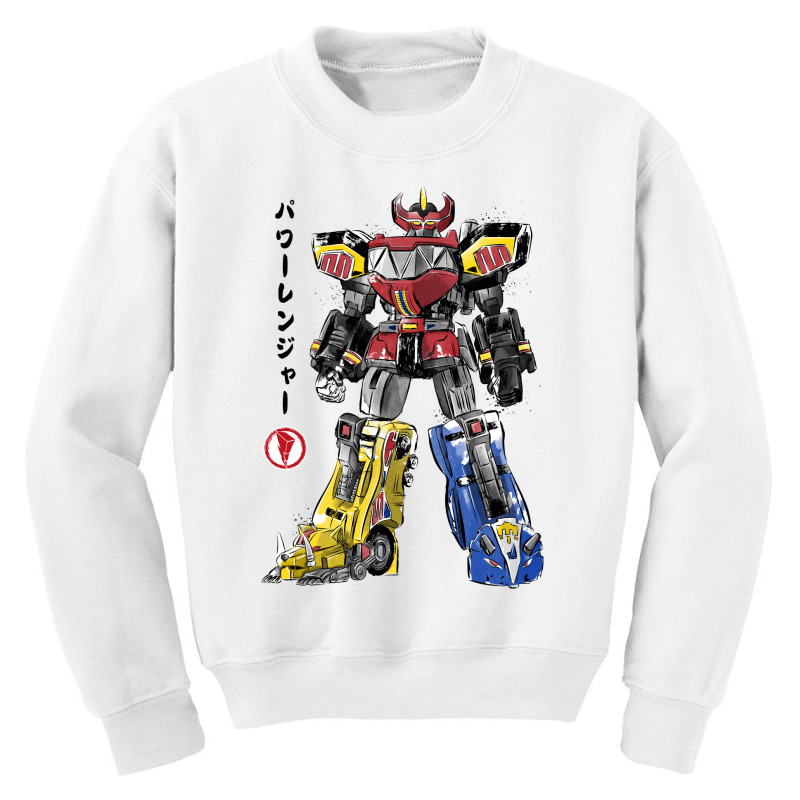 Mighty Morphin Megazord Sumi E Youth Sweatshirt by Dr.Monekers | Artistshot