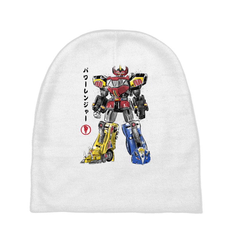 Mighty Morphin Megazord Sumi E Baby Beanies by Dr.Monekers | Artistshot