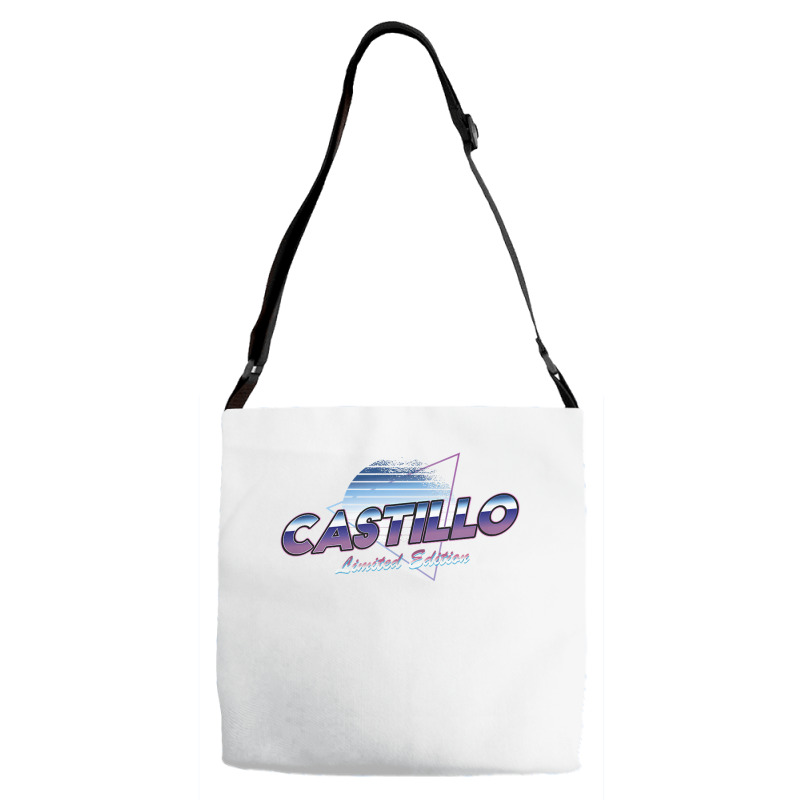 Castillo Name Shirt Aesthetic Vaporwave 80s 90s Surname T Shirt Adjustable Strap Totes | Artistshot