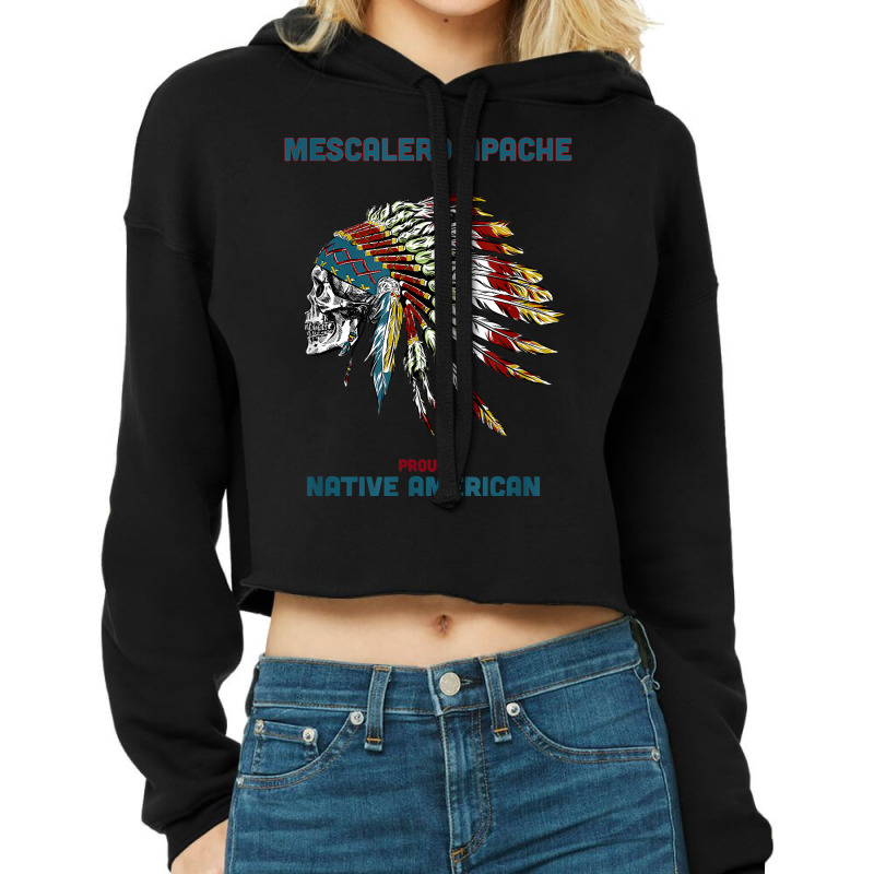 Mescalero Apache Tribe Native American Indian Retro Skull T Shirt Cropped Hoodie by heartlytreleven | Artistshot