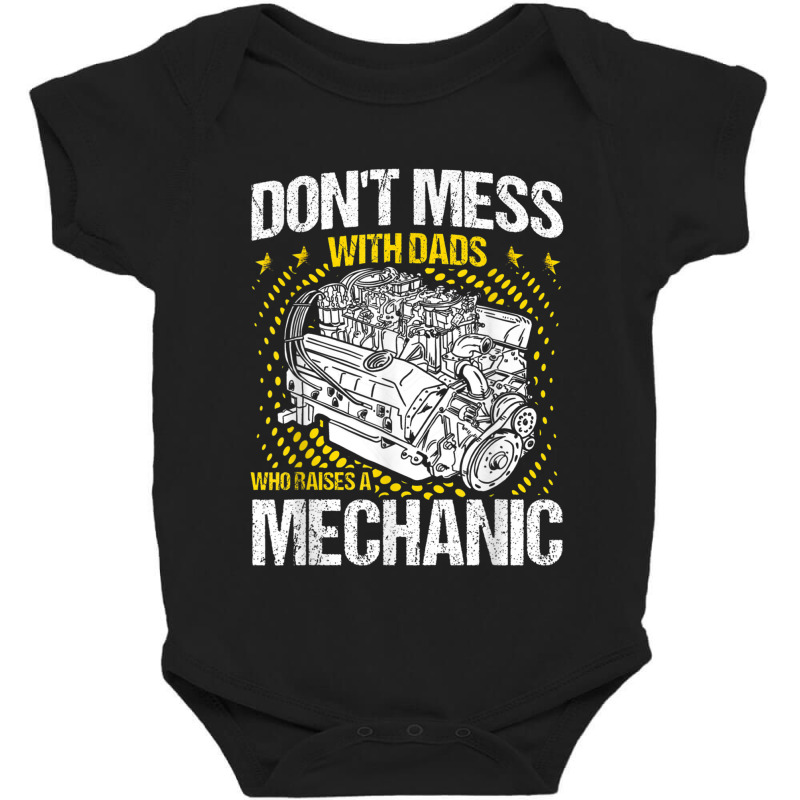 Mechanic Dads Who Raises A Mechanic Mechanic Dad Baby Bodysuit | Artistshot