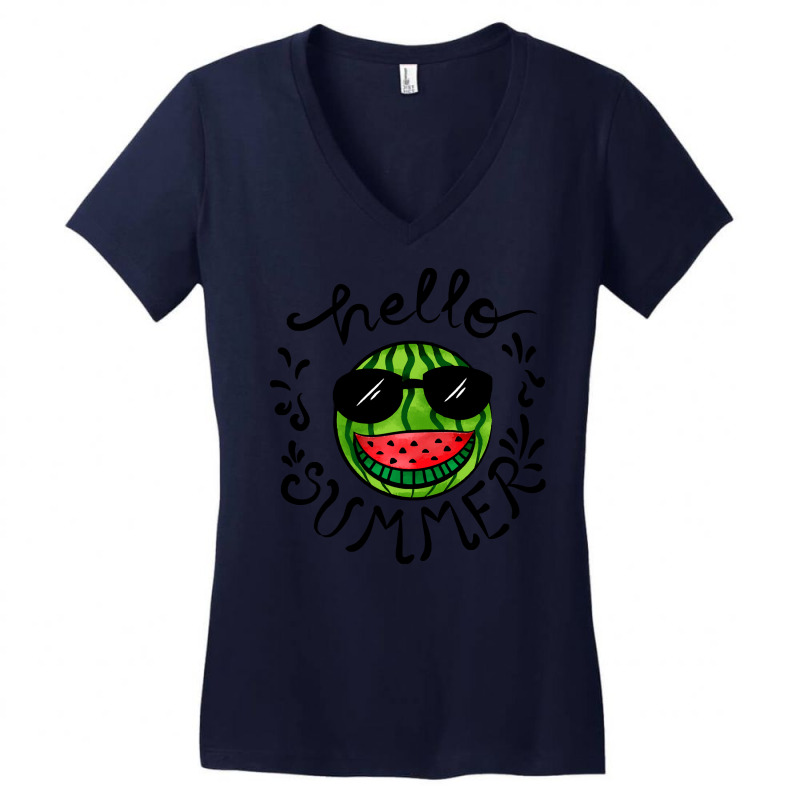 Hello Summer Watermelon  Shirthello Summer Watermelon   998 Women's V-neck T-shirt | Artistshot