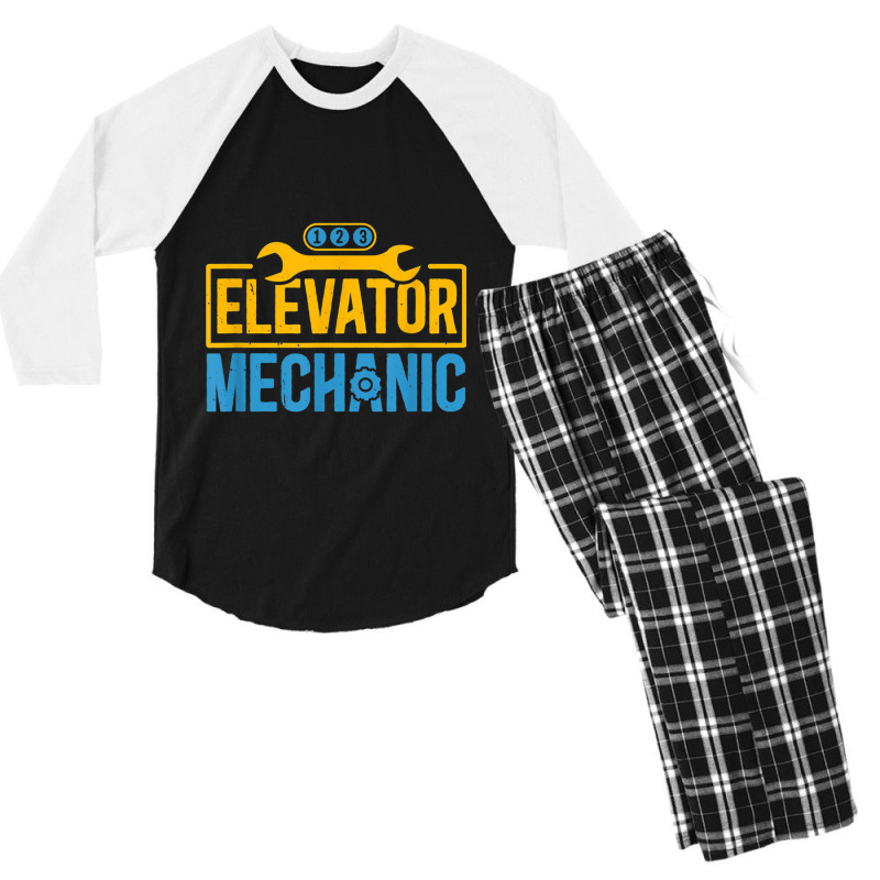 Mechanic Elevator Mechanic Maintenance Work Technician Novelty Men's 3/4 Sleeve Pajama Set by urethrapricey | Artistshot