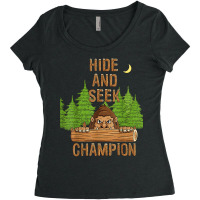 Bigfoot Hide And Seek Champion Funny Sasquatch Forest T Shirt Women's Triblend Scoop T-shirt | Artistshot