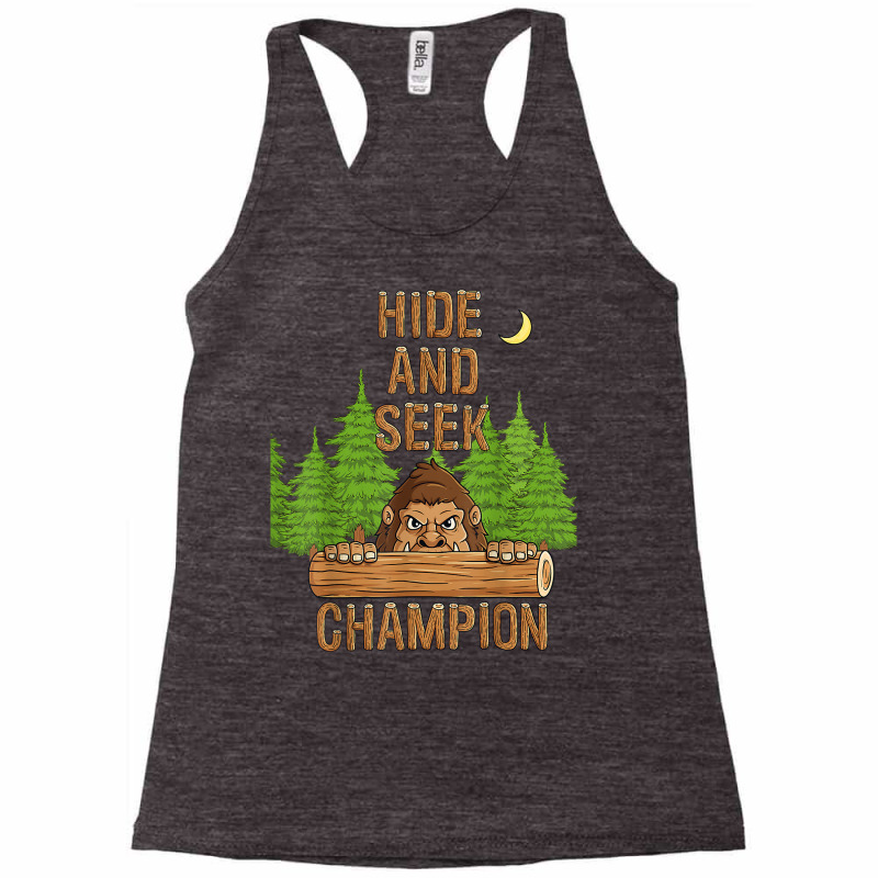 Bigfoot Hide And Seek Champion Funny Sasquatch Forest T Shirt Racerback Tank by lelalucin | Artistshot