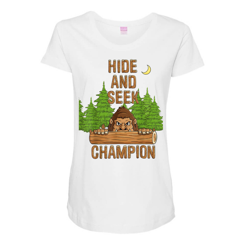 Bigfoot Hide And Seek Champion Funny Sasquatch Forest T Shirt Maternity Scoop Neck T-shirt by lelalucin | Artistshot