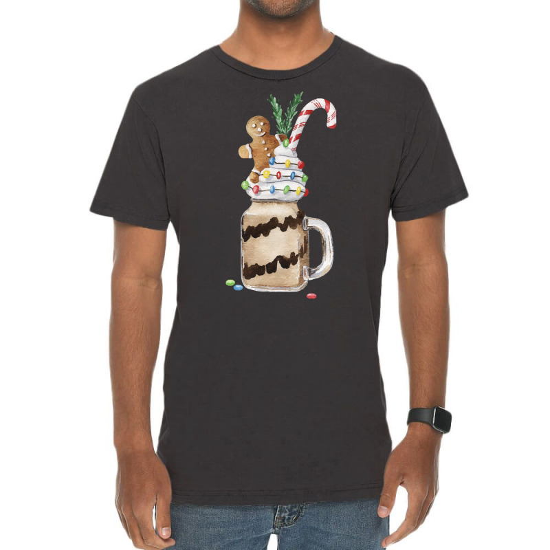 Gingerbread Man Candy Monstershake T  Shirt Christmas Gingerbread Choc Vintage T-Shirt by salesmanhuh | Artistshot