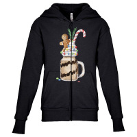 Gingerbread Man Candy Monstershake T  Shirt Christmas Gingerbread Choc Youth Zipper Hoodie | Artistshot