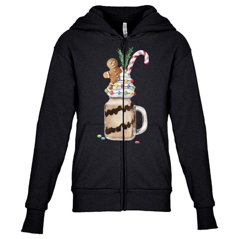 Gingerbread Man Candy Monstershake T  Shirt Christmas Gingerbread Choc Youth Zipper Hoodie by salesmanhuh | Artistshot