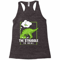 The Struggle Is Real Sword Fighting Dinosaur Fencer Fencing T Shirt Racerback Tank | Artistshot