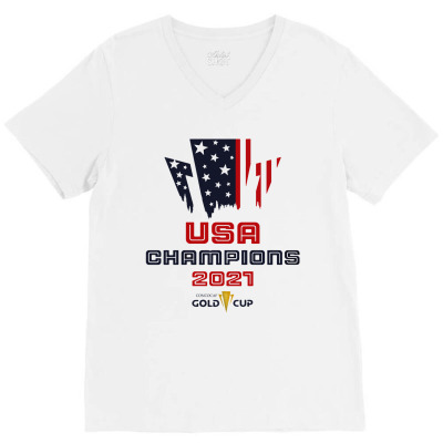 Usa Soccer 2021 Champions Concacaf Gold Cup V-neck Tee Designed By Nay