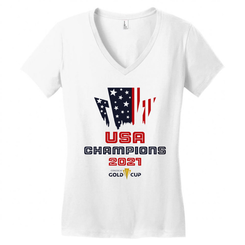 Usa Soccer 2021 Champions Concacaf Gold Cup Women's V-neck T-shirt | Artistshot