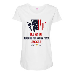 usa soccer 2021 champions concacaf gold cup Maternity Scoop Neck T-shirt | Artistshot