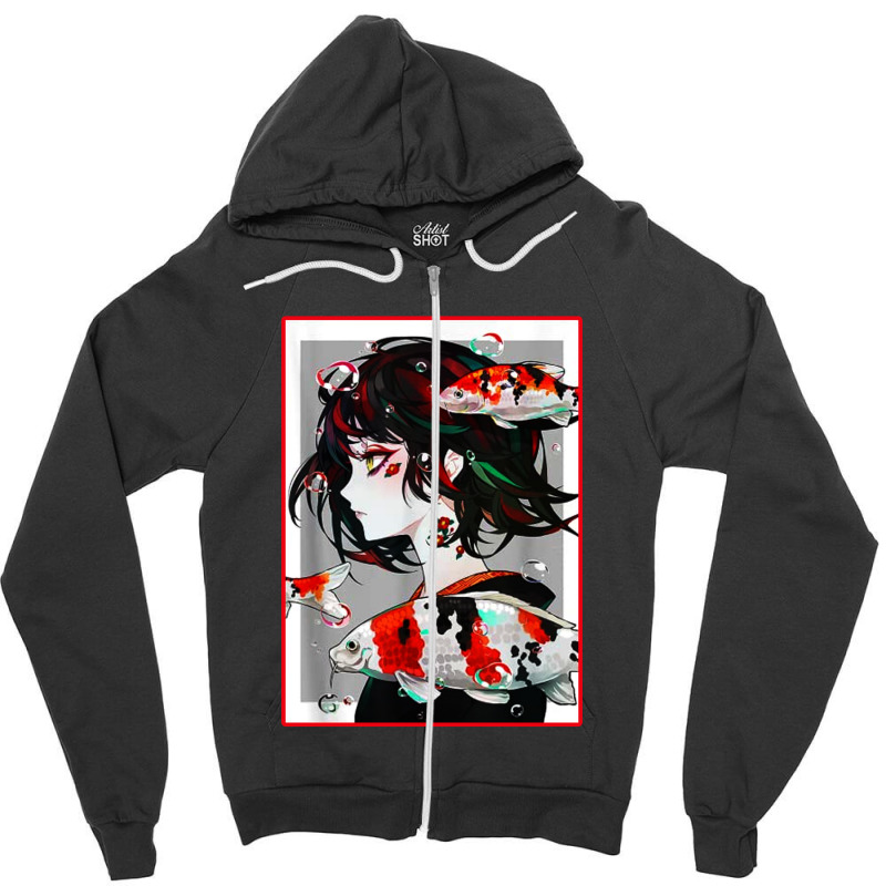 Anime Girl Japanese Aesthetic Anime Otaku Zipper Hoodie | Artistshot