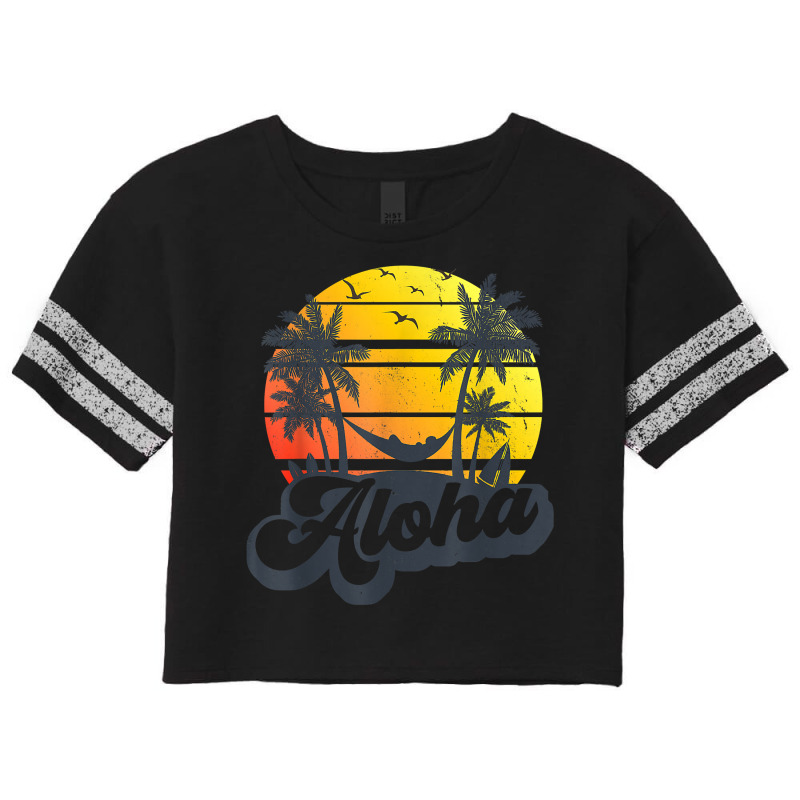 Aloha Hawaii Hawaiian Island Shirt Palm Trees Beach Vacation T Shirt Scorecard Crop Tee by heartlytreleven | Artistshot