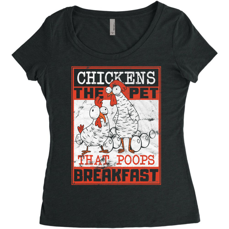 Chicken Chick Vintage Chickens The Pet That Pops Breakfast Chicken 70 Women's Triblend Scoop T-shirt by pester | Artistshot