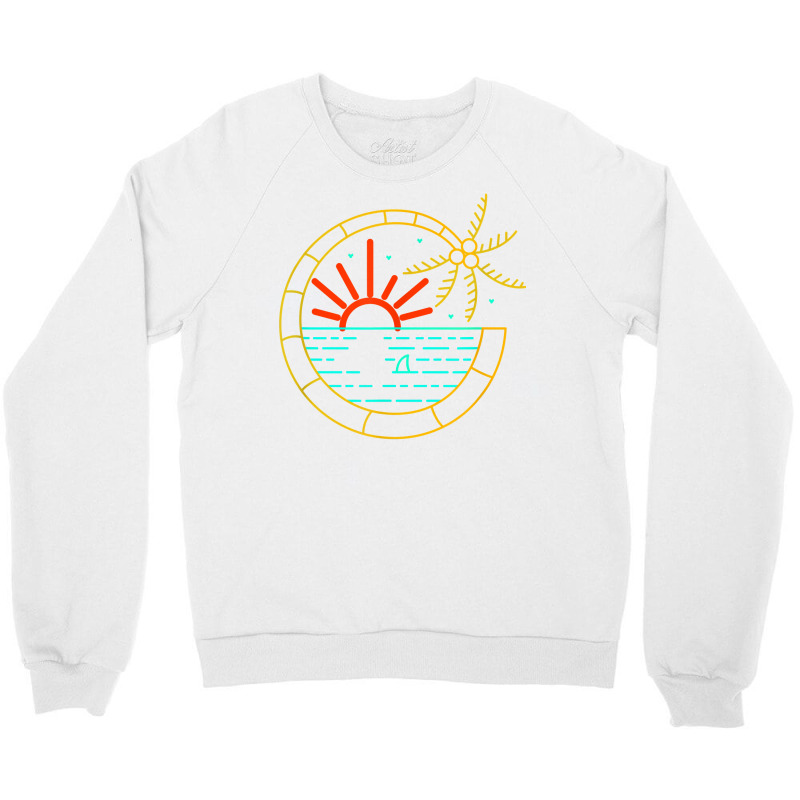 Island Vibes Are Good Vibes Sunset Palm Tree T Shirt Crewneck Sweatshirt by tandonwelters | Artistshot