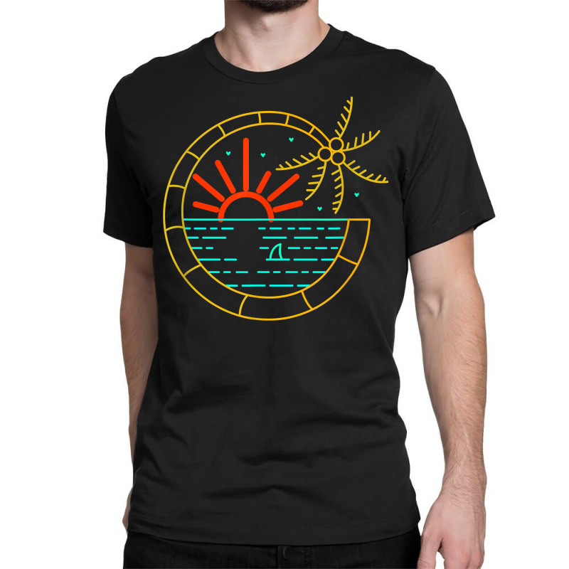 Island Vibes Are Good Vibes Sunset Palm Tree T Shirt Classic T-shirt by tandonwelters | Artistshot