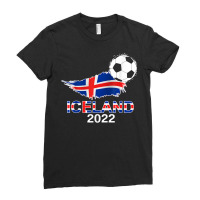 Iceland Flag Jersey Supporter Icelandic Soccer Team Iceland T Shirt Ladies Fitted T-shirt | Artistshot