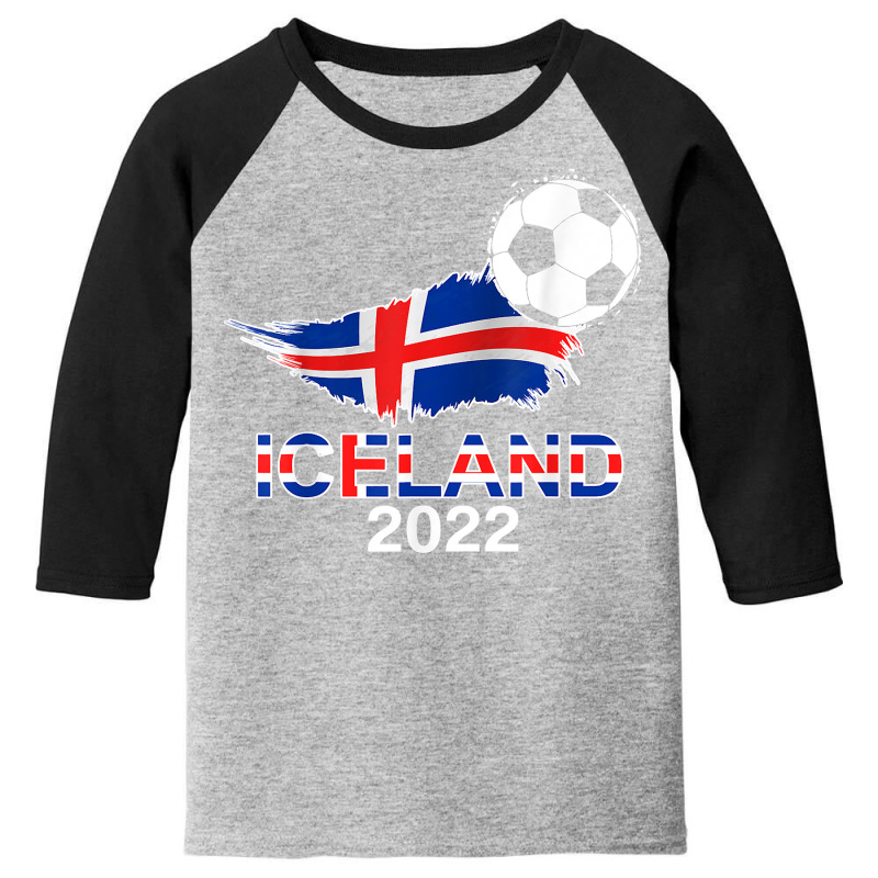 Iceland Flag Jersey Supporter Icelandic Soccer Team Iceland T Shirt Youth 3/4 Sleeve by johnjosephmenk | Artistshot