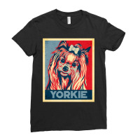 Dog Funny Yorkshire Terrier Lover Propaganda Poster Style Dog Paw Paw Ladies Fitted T-shirt | Artistshot