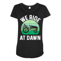 Mens We Ride At Dawn Lawnmower Shirt Lawn Mowing Dad Yard Work T Shirt Maternity Scoop Neck T-shirt | Artistshot