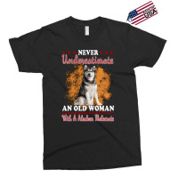 Dog Never Underestimate And Old Man With A Alaskan Malamute Puppy Pet Exclusive T-shirt | Artistshot