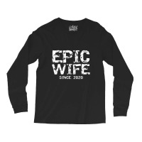 Bride Wedding Gift From Groom Husband Epic Wife Since 2020 Long Sleeve Shirts | Artistshot