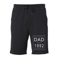 Dad Since 1992 92 Aesthetic Promoted To Daddy Father Fleece Short | Artistshot