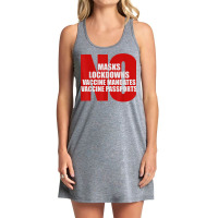 No Masks Lockdowns Vaccine Mandates Or Passports T Shirt Tank Dress | Artistshot